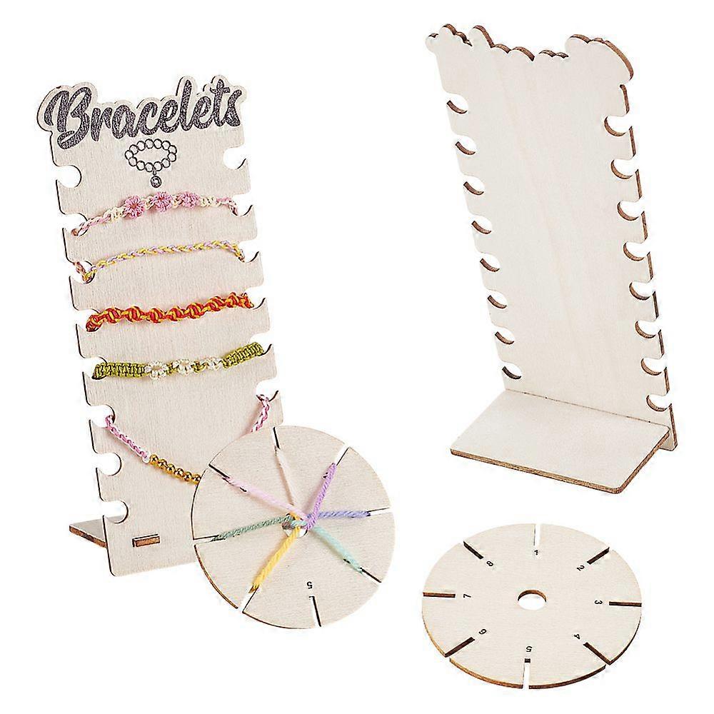 2Sets Wood Thread Winding Boards Floss Bobbin Thread Organizer Card for Cross-Stitch Rectangle 50~185x78~84x3mm 3pcs/set