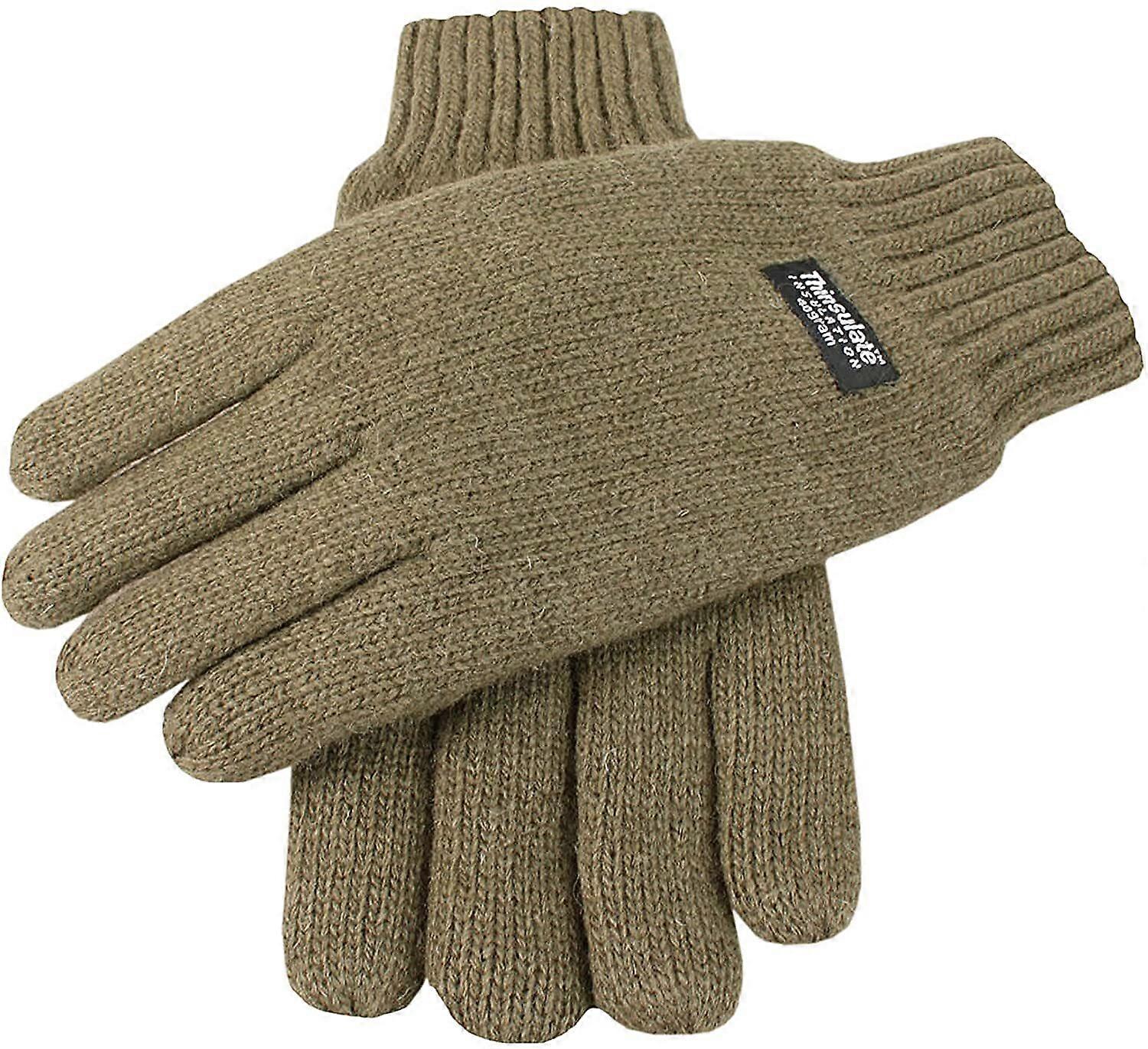 Dents Mens 100% Wool Knit Gloves with 3M Thinsulate Lining