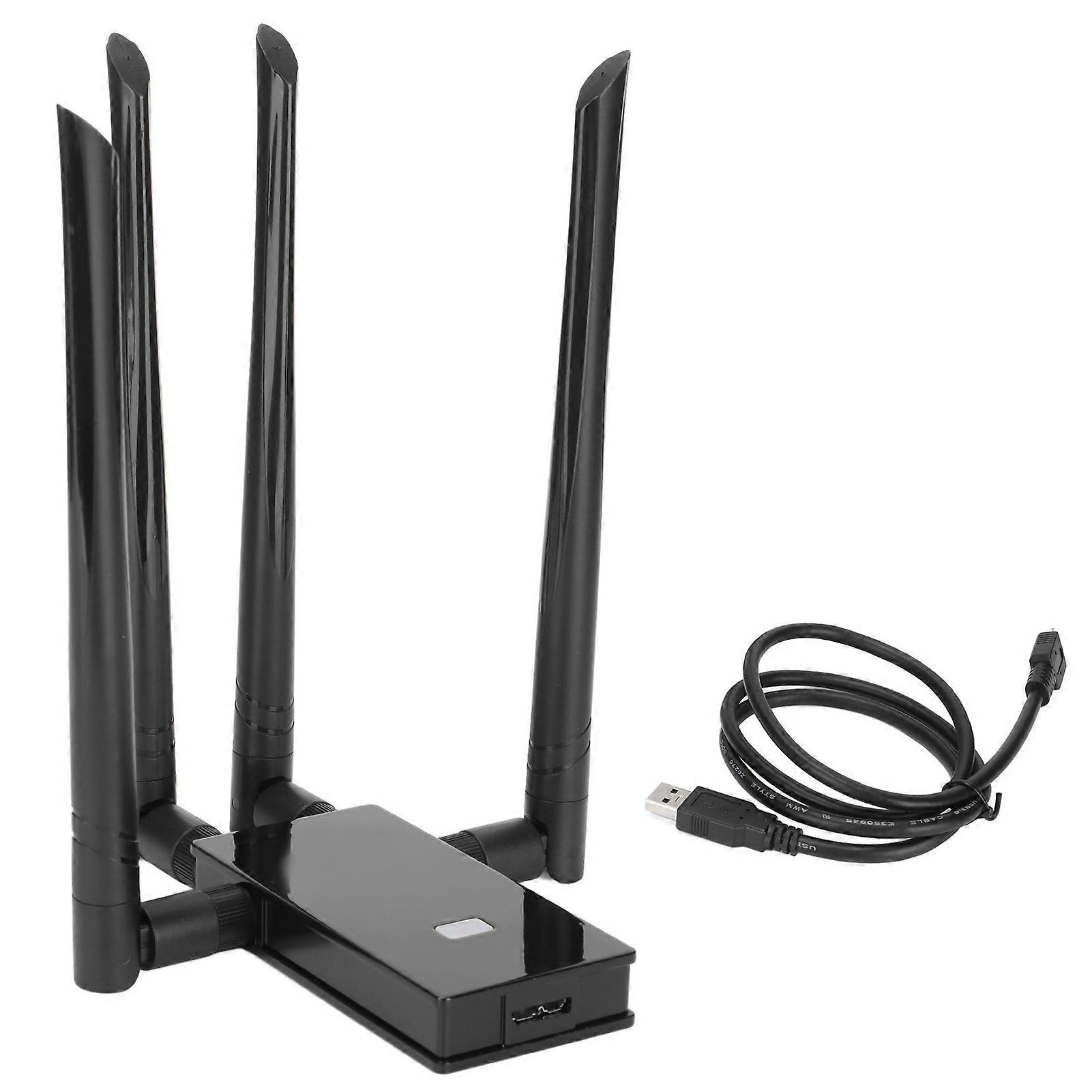 Dual Band WiFi Card 2.4GHz 5.8GHz 2dBi 600Mbps Fast Transmission USB Wireless Card with 2 Antennas for Phone Computers