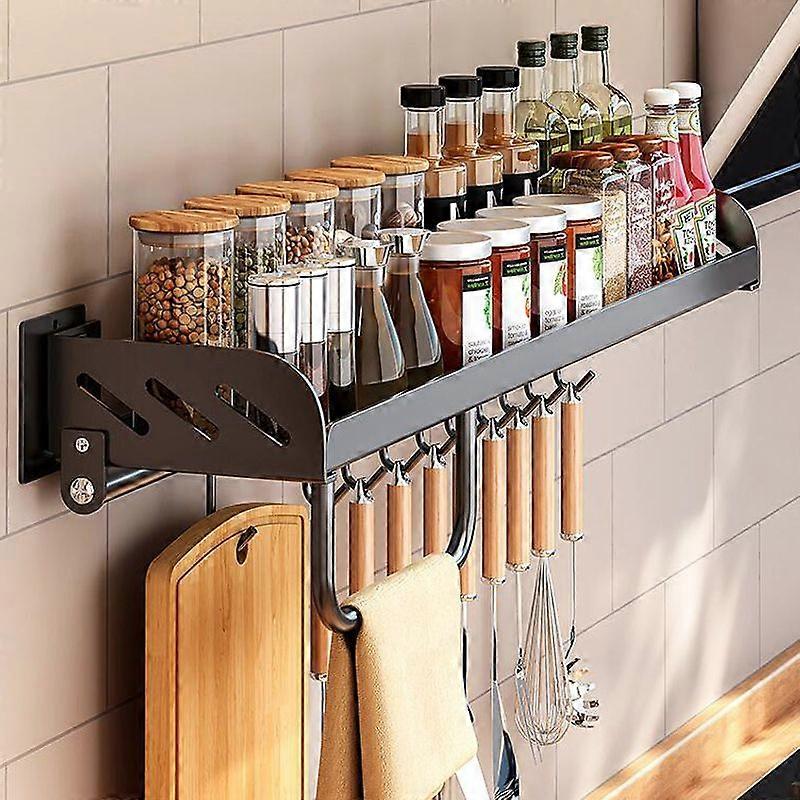 Kitchen Organizer Shelf Wall-Mounted Spice Storage Rack Kitchen Knife Holder