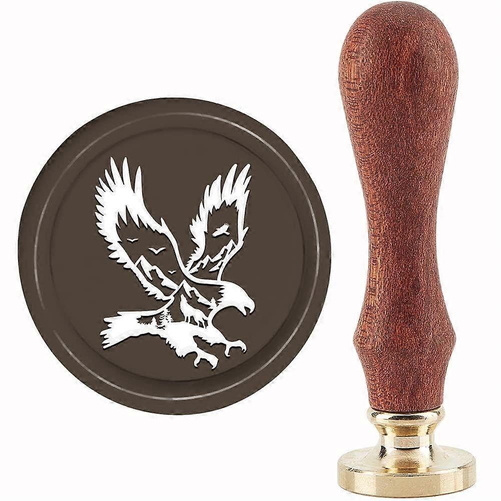 Eagle Wax Seal Stamp Forest Sealing Wax Stamps Wolf 30mm Retro Vintage Removable Brass Stamp Head with Wood Handle for Wedding Invitations Cards Gift
