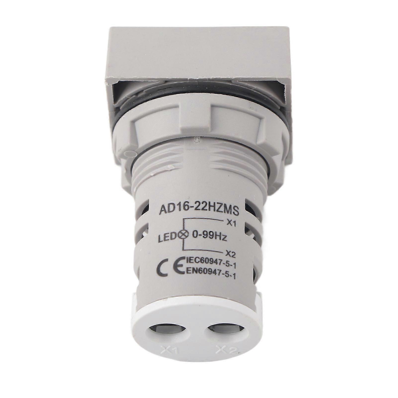 Square Digital Display LED Indication Light AC100~380V 20~75Hz Frequency Measuring(White)