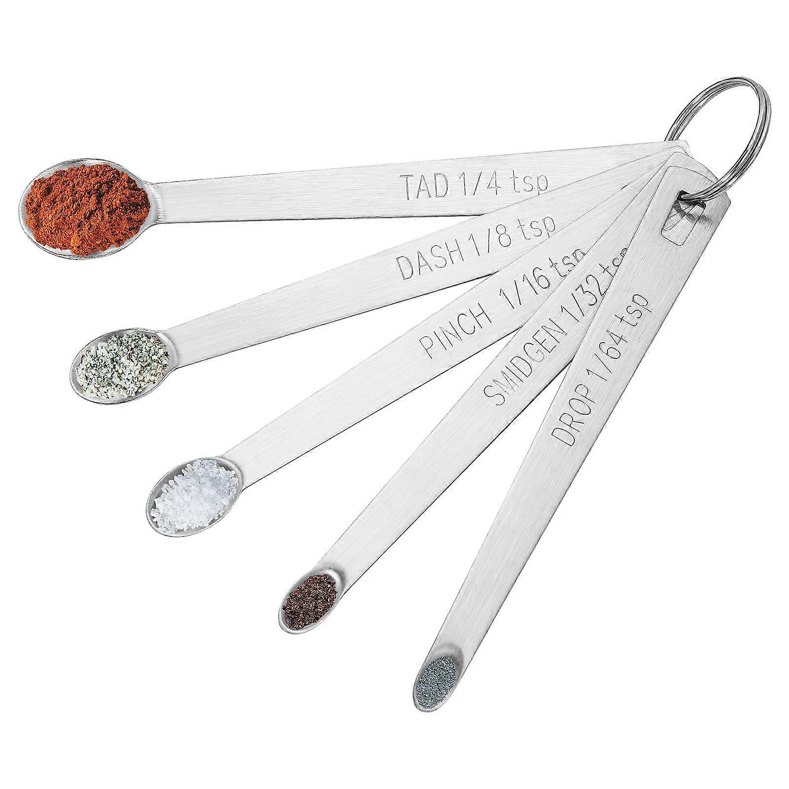 Small Stainless Steel Measuring Spoons Set, 5PCS, Nested Design, Accurate Measurements for Baking and Cooking