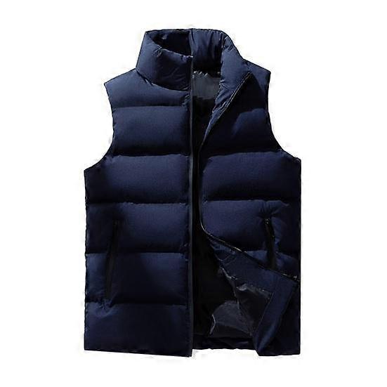 Men Vest Coat Zipper Closure Stand Collar Sleeveless Thin Waistcoat with Pockets Solid Color Windproof Vest Outwear