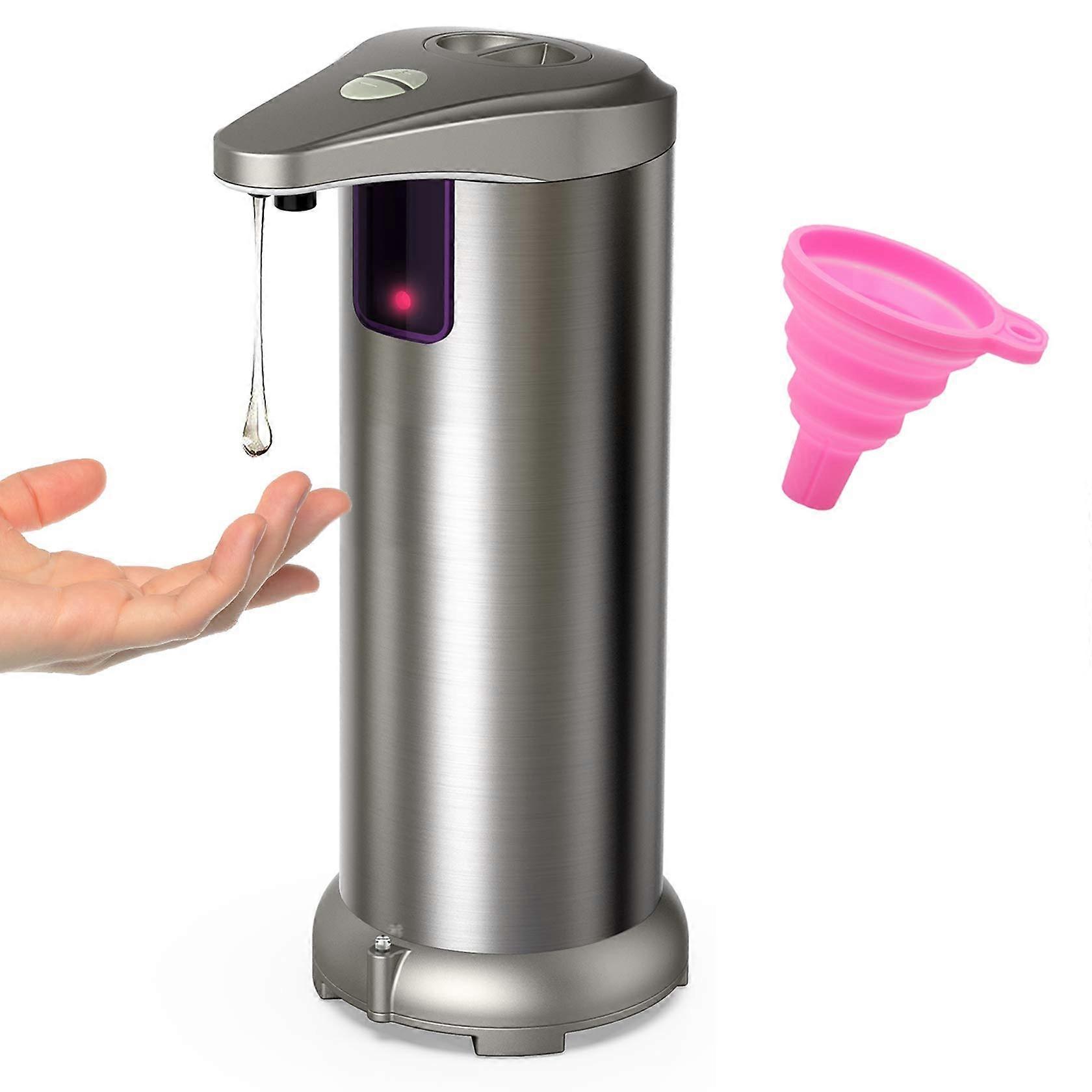 Touchless Automatic Sensor Soap Dispenser, Brushed Stainless Steel, Wall-Mounted for Kitchen and Bathroom Use