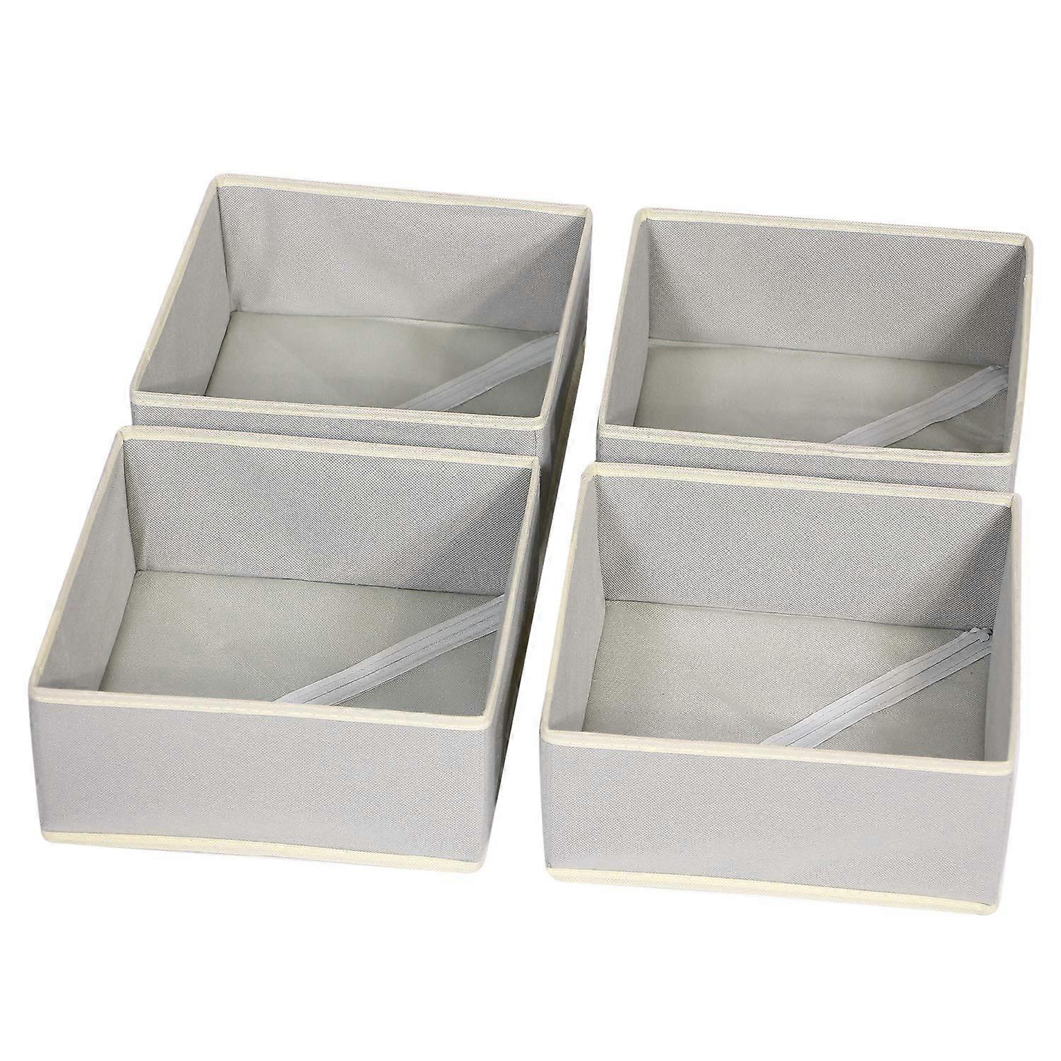Foldable Cloth Storage Box 4-Set For Closet Organization Dresser Drawer Organizer Model 400