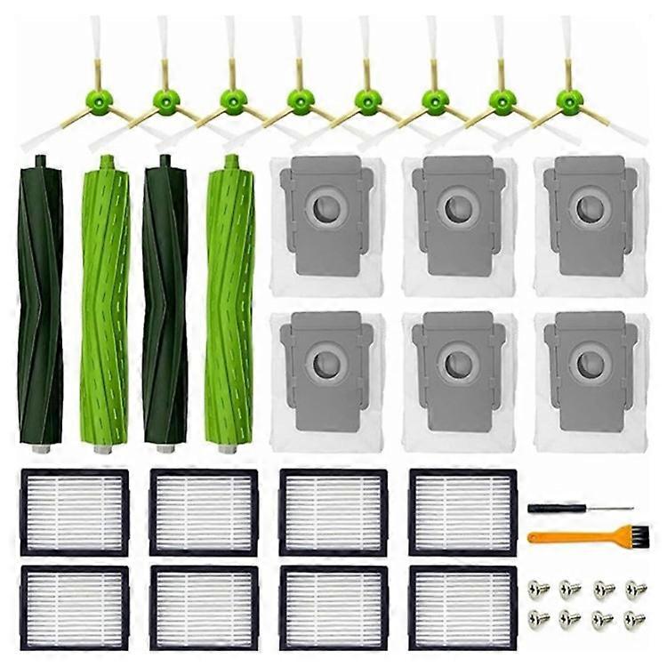 1 Set Replacement Parts Compatible For iRobot Roomba E5 / E6 / i7 / i7+ Main Brushes Filters Side Brushes Kit