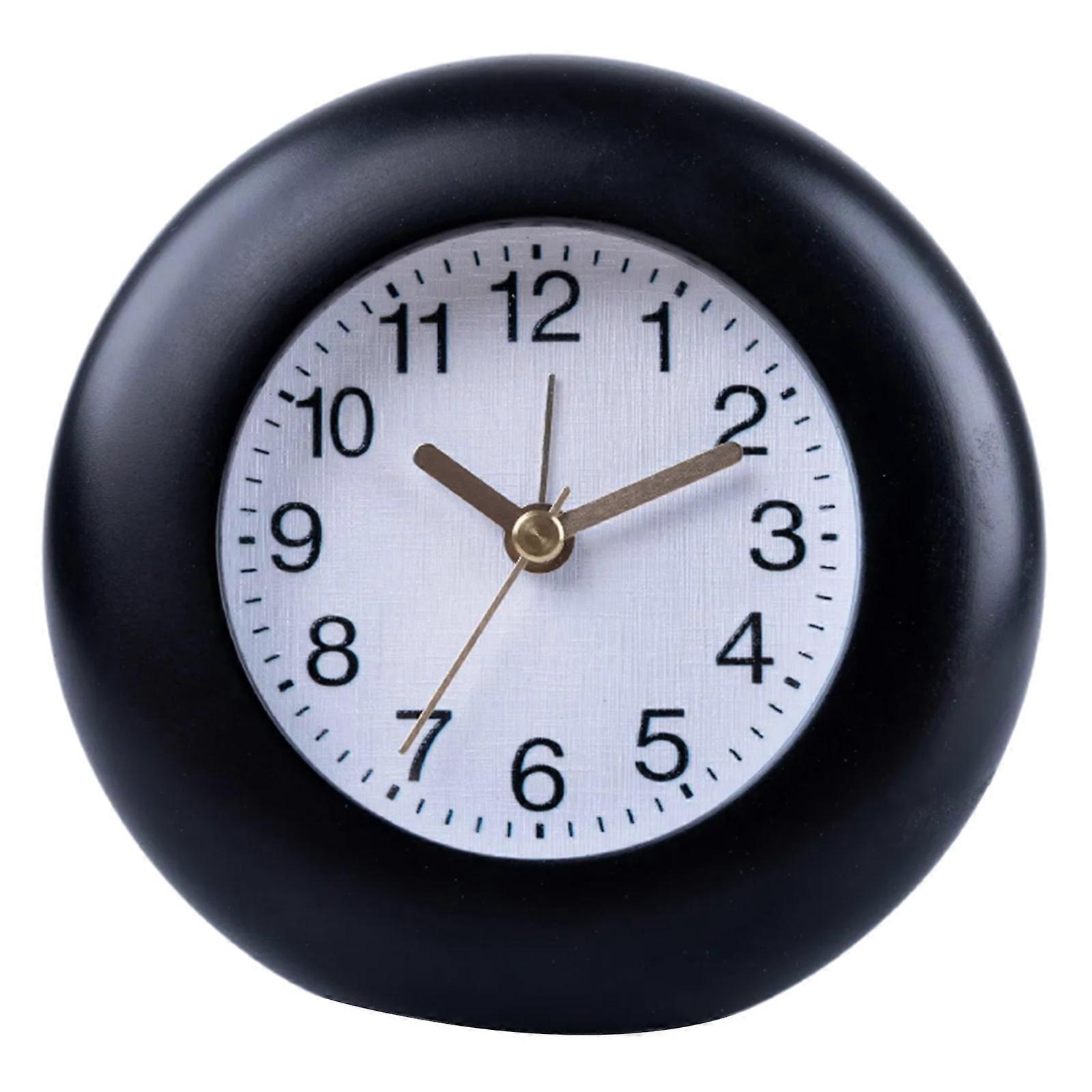 Small Desk Clock Elegant Wood Frame Alarm Clock with Arabic Numerals and Backlights