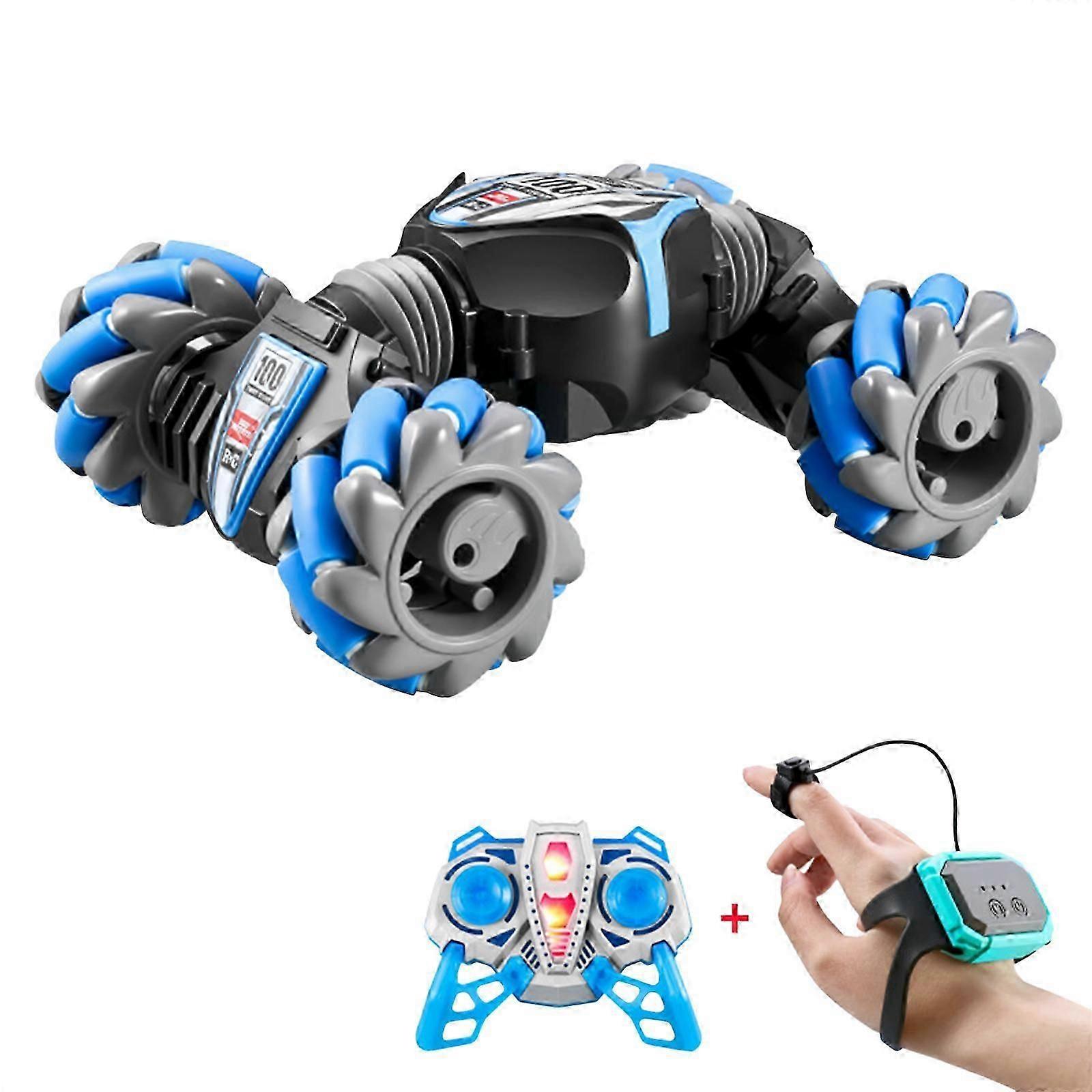 Remote Control Gesture Sensor leketøy biler, 360 Flips Gesture Sensing RC Stunt bil med lys og musikk + halespray Nyhet