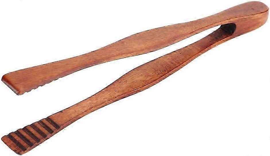 Wooden tongs for serving BBQ buffet bread
