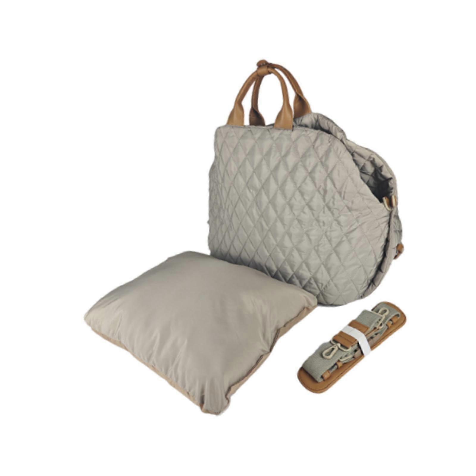 حقيبة سفر للكلاب والقطط، حقيبة سفر للقطط الصغيرة والمتوسطة، حيوانات صغيرة، رمادي وأبيض