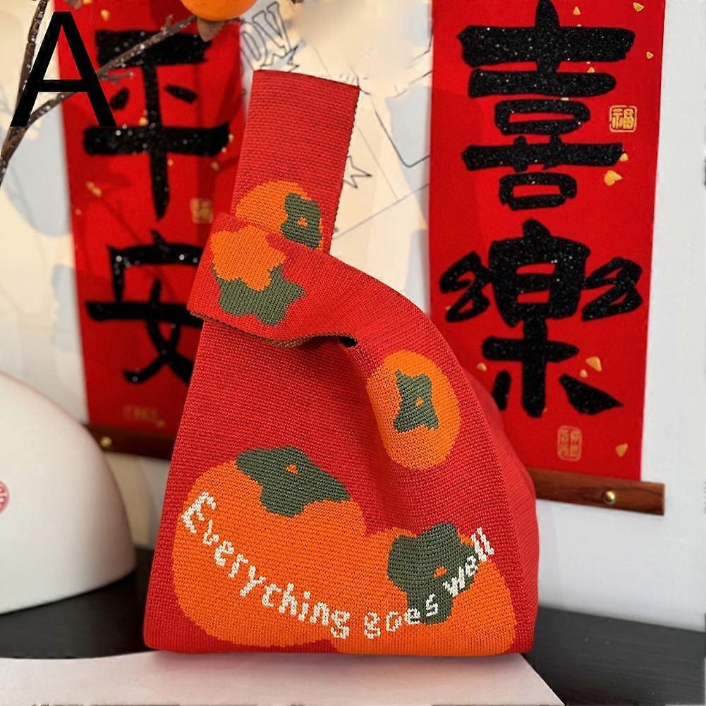 2025 Snake New Year Knitted Bag Weave Bag Bucket Bag Handbag Knot Wrist Bag Girl