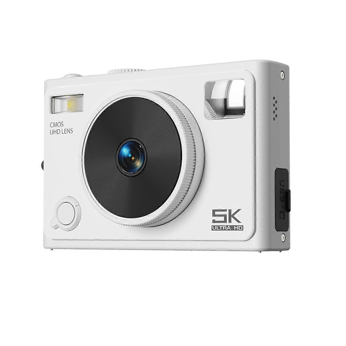 5K Digital Camera for Photography Compact Digital Camera Front and Rear Dual Lens Camera Autofocus