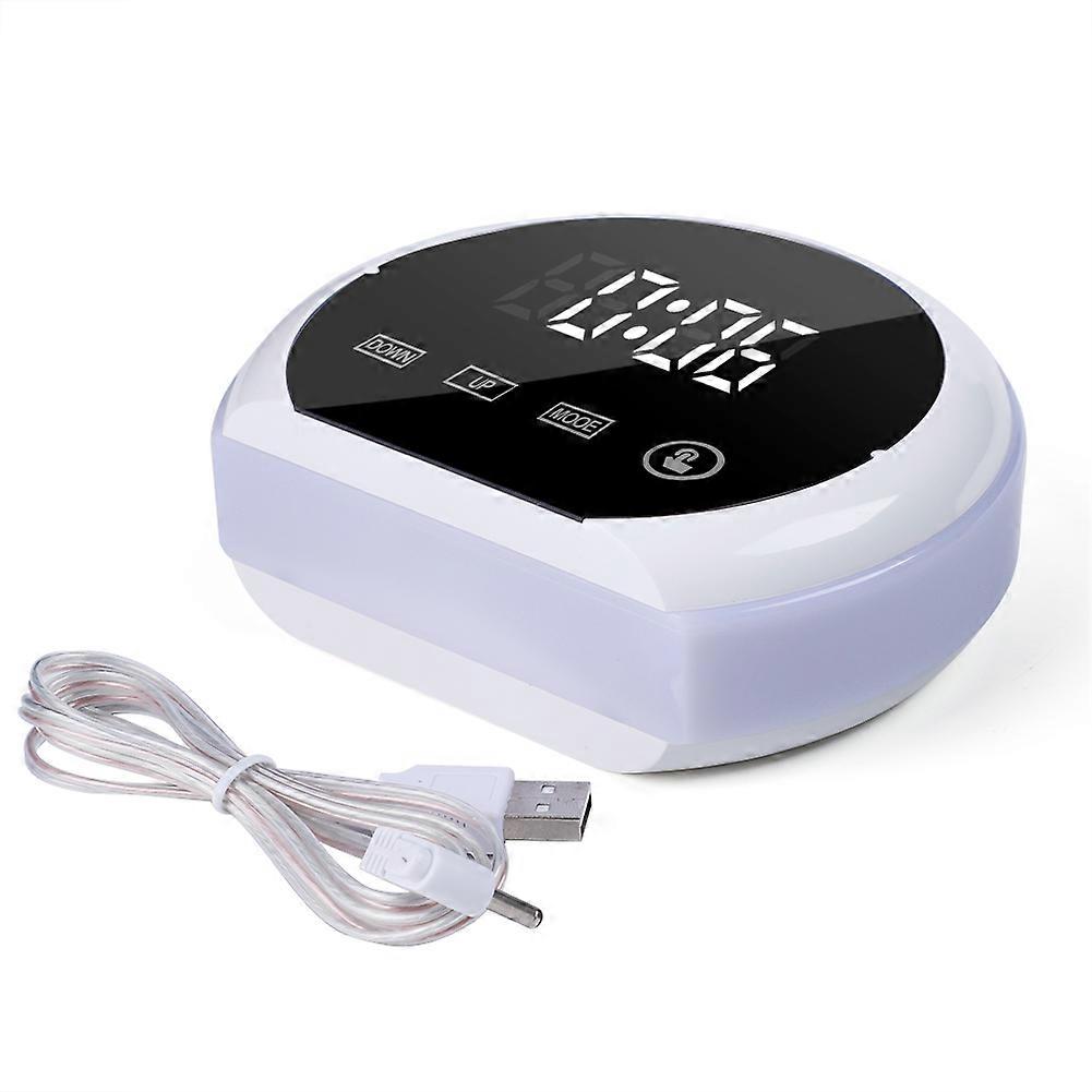 Mirror Surface Digital Alarm Clock  LED Night Light with Dual USB Output Port