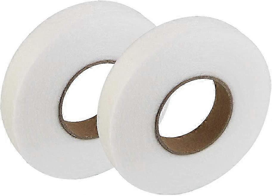 2 rullaa helmanauhaa, 70 jaardia itseliimautuvaa silitysteippiä 64m * 15mm helmanauha (valkoinen)