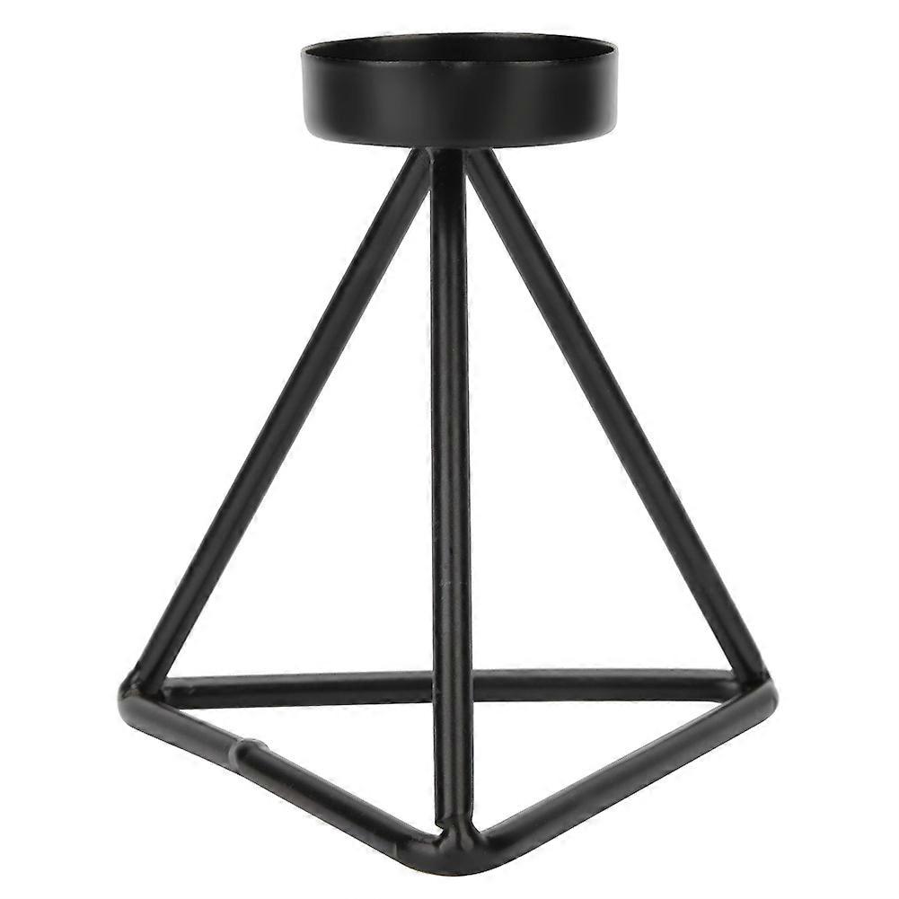 Single Head Iron Candlestick Holder for Home Wedding Table Decoration, Lower Height, Modern Design, Black Finish