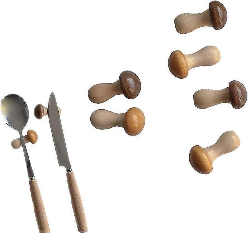 6個の超かわいい小さなキノコ箸スタンドレストラックスプーンフォークナイフホルダーセット、家の装飾のための創造的なキノコの形のキッチンアクセサリー