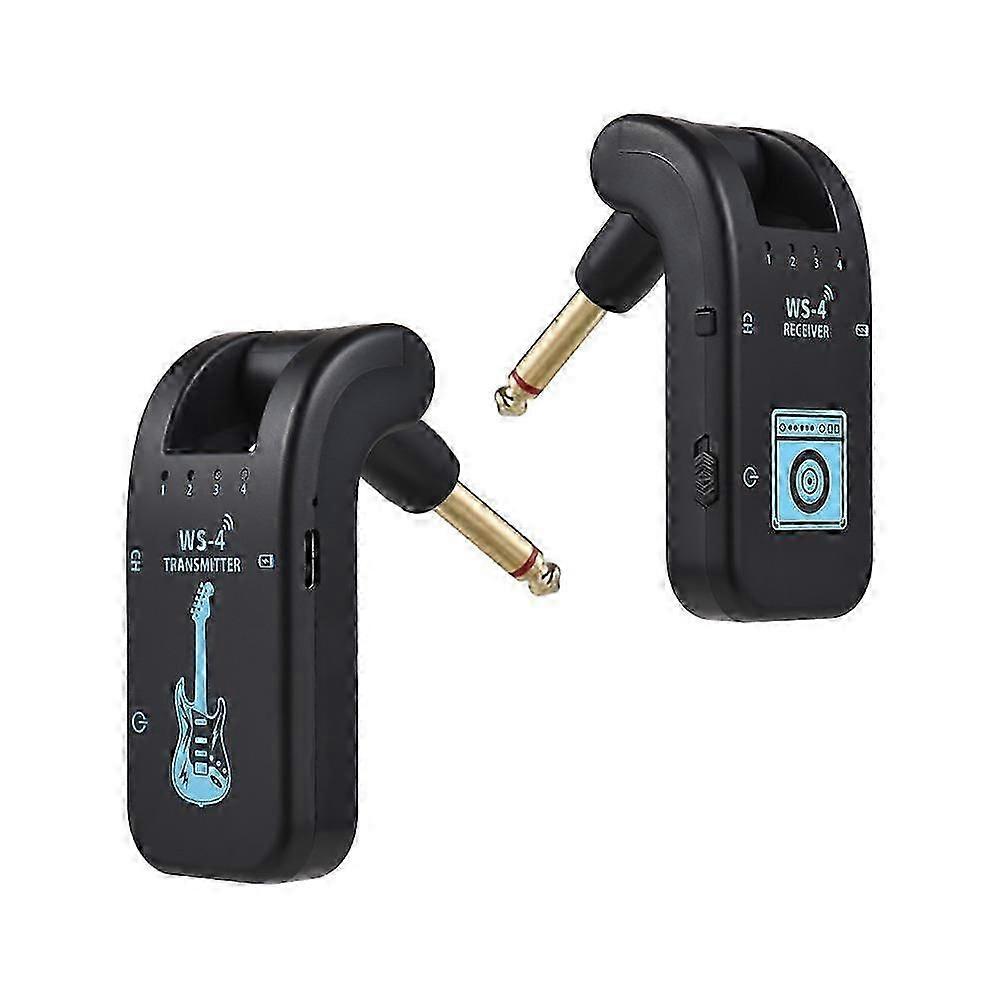 2.4G trådlöst gitarrsystem uppladdningsbart gitarr sändare mottagare set för elgitarrbas