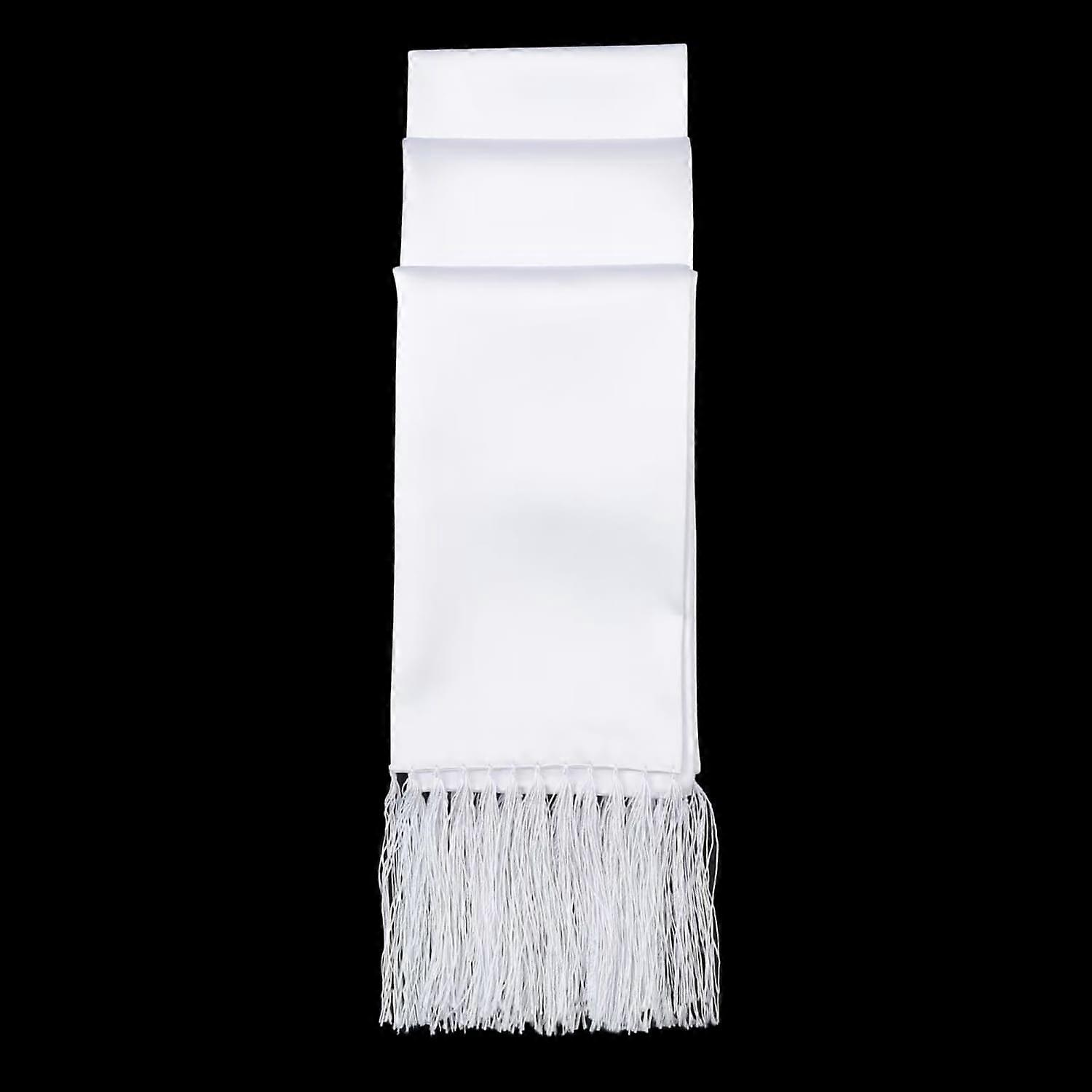 White Plain Satin Dress Scarf