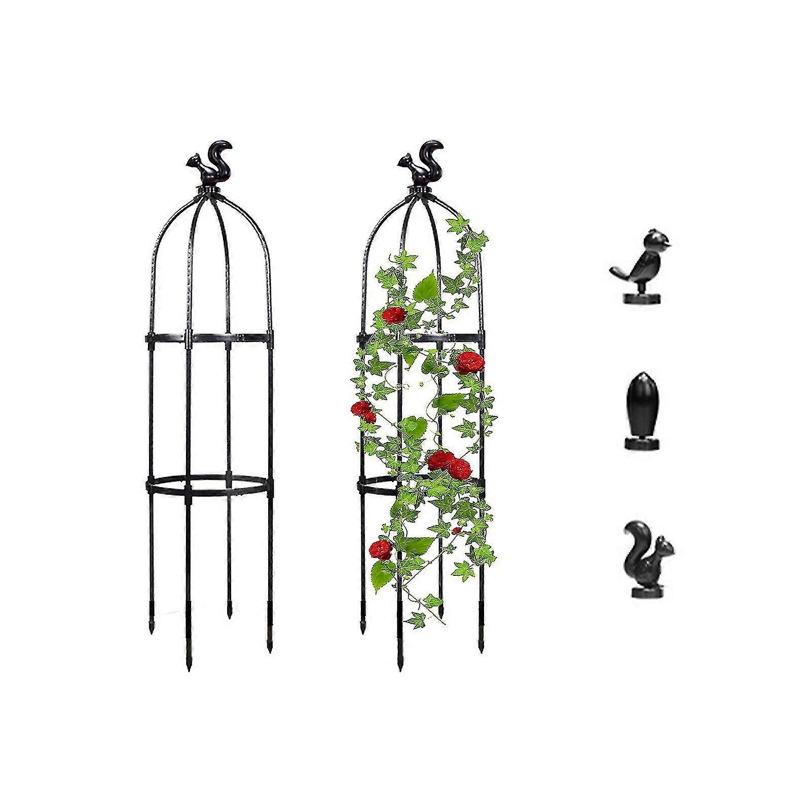 גן אובליסק טרליס לצמחים מטפסים עציצים חיצוניים צמחי מתכת חסיני חלודה תלתלי פרחים