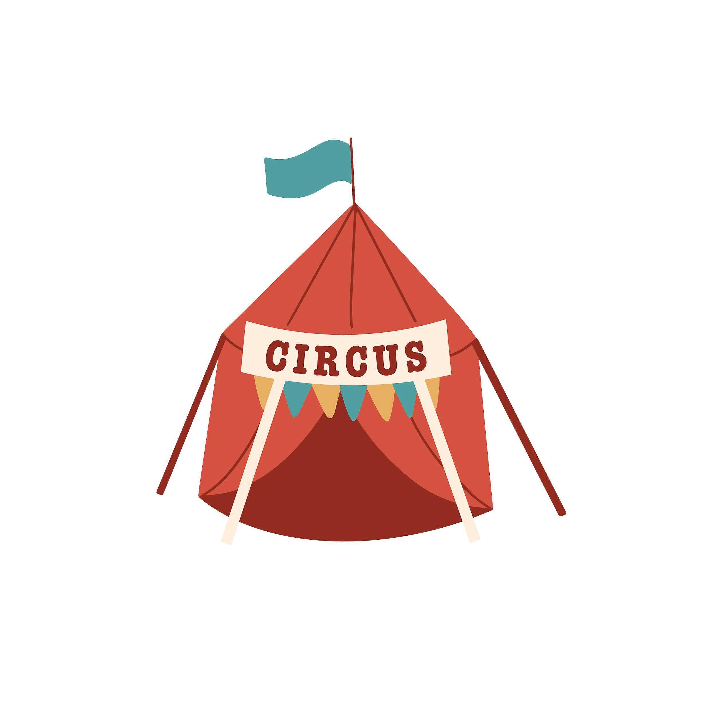 Iron-on patch Red Cartoon Circus Tent