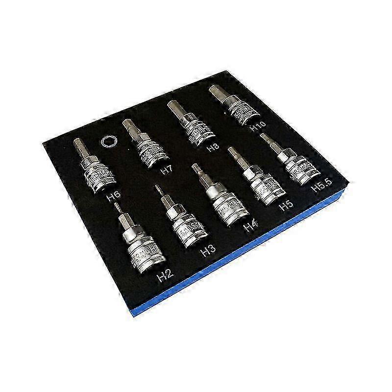 9-Piece Hex Socket Set for Metric Allen Key 3/8" Drive, 2-10mm