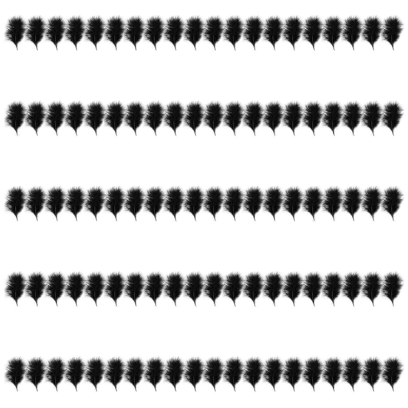 100個ブラックフェザーナチュラルガチョウフェザーデコレーションハットイヤリングジュエリーデコレーションデコレーションのためのクラフトフェザー