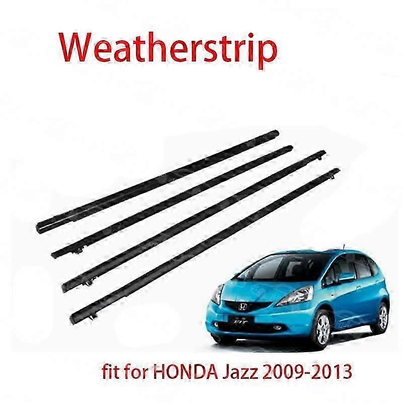 תואם Fit / jazz 2009-2013 חלון רכב זכוכית דפוס חיצוני, דלת עמיד למים שחור לקצץ רצועת