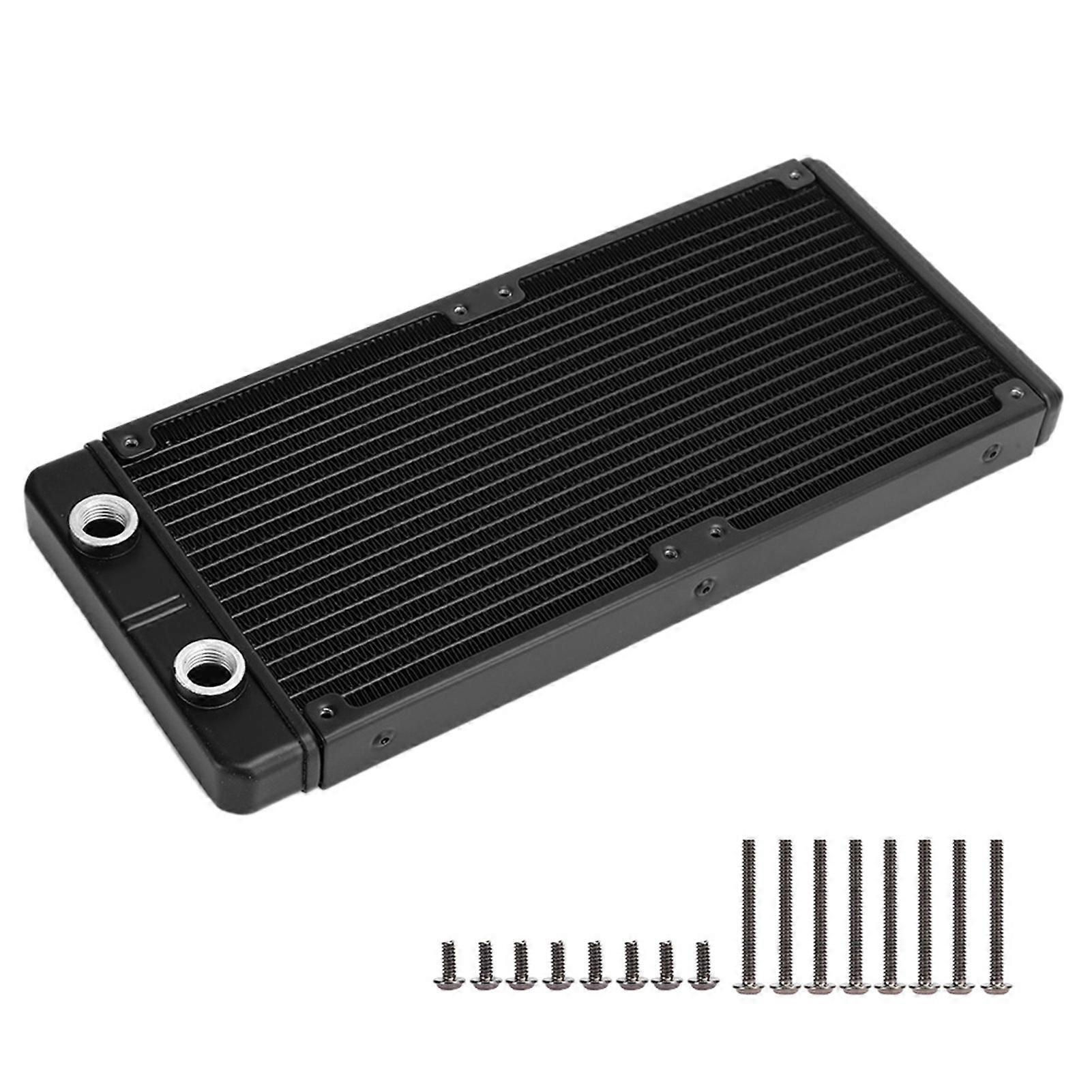 Aluminum Heatsink Computer Accessory Ultra Thin Split Type LED Laser Water Cooling 22mm(Black )