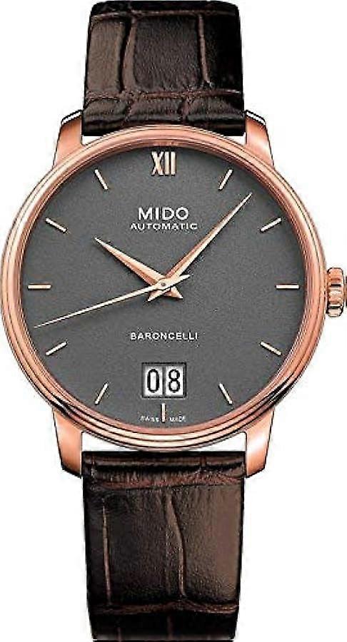 Mido Baroncelli M0274263608800 Automatic Men's Watch – Grey Dial, Brown Leather Strap