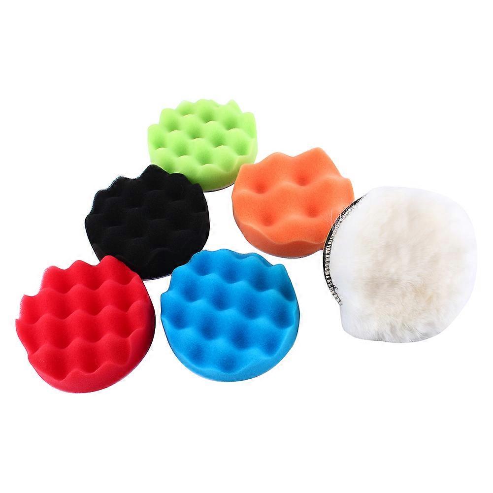 Buffing pads kit 6" for car polisher with 7 sponge pads