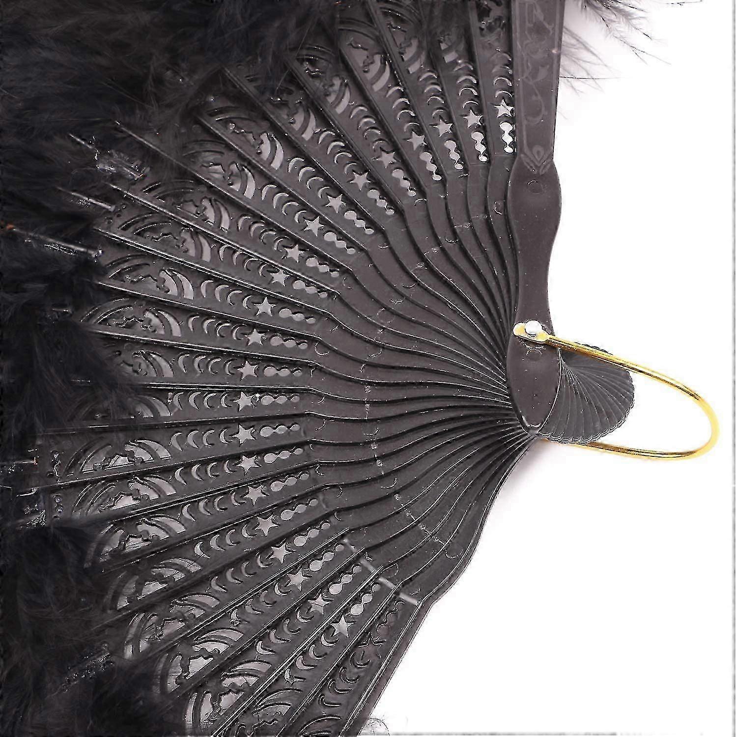Feather Folding Fan 1920s Vintage Style Flapper Hand Fan