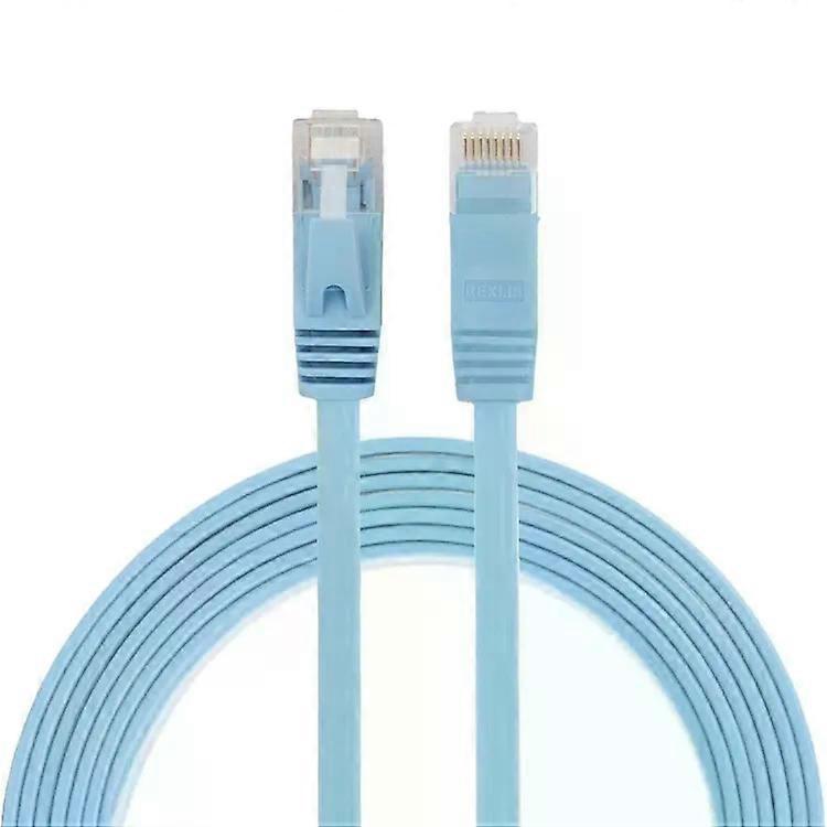 CAT6 Flat Ethernet Cable-2m Ultra-Thin,RJ45,Blue-Blue