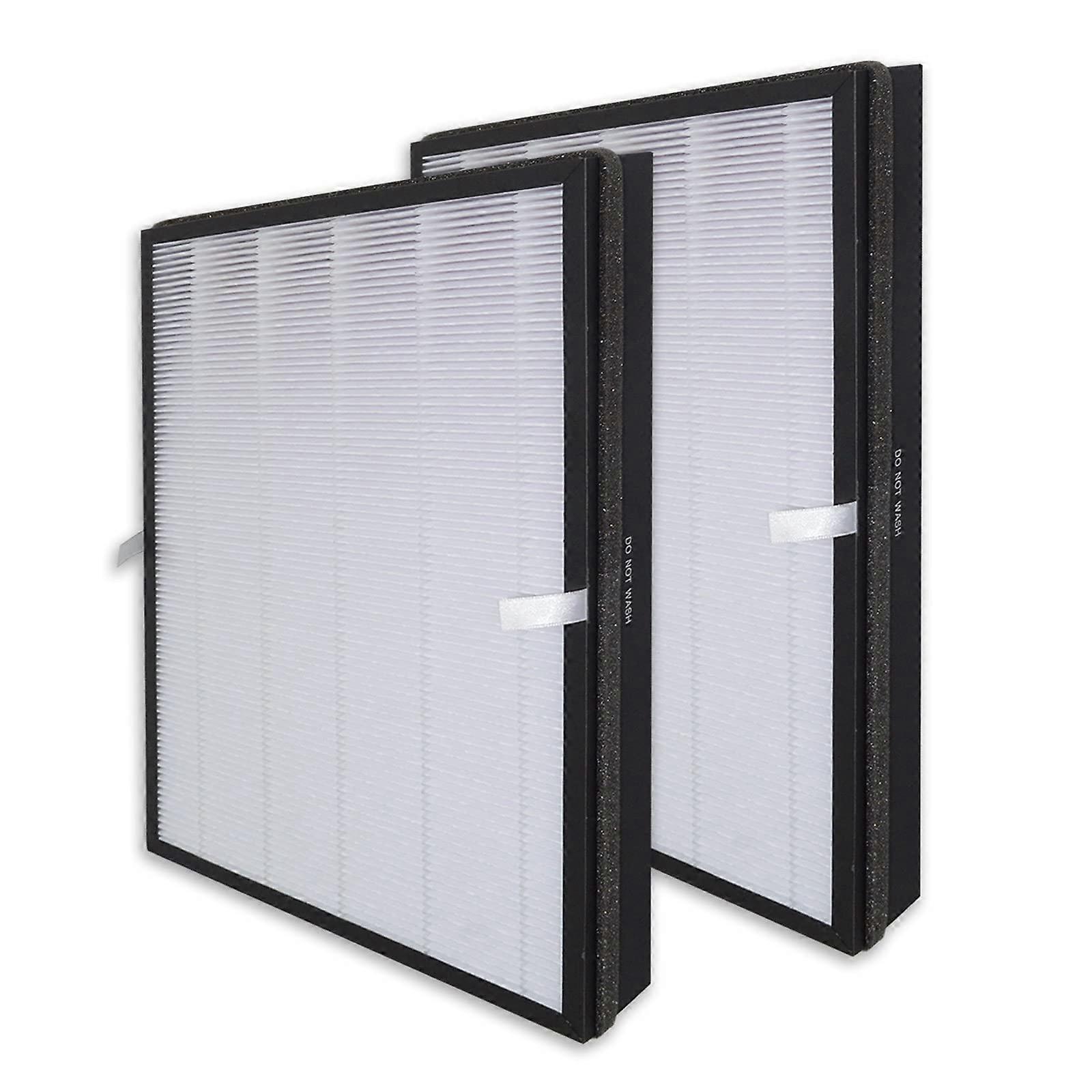 2 Pack H13 HEPA 3-Stage Filtration Carbon Activated 2-IN-1 Air Clean Dust Filter