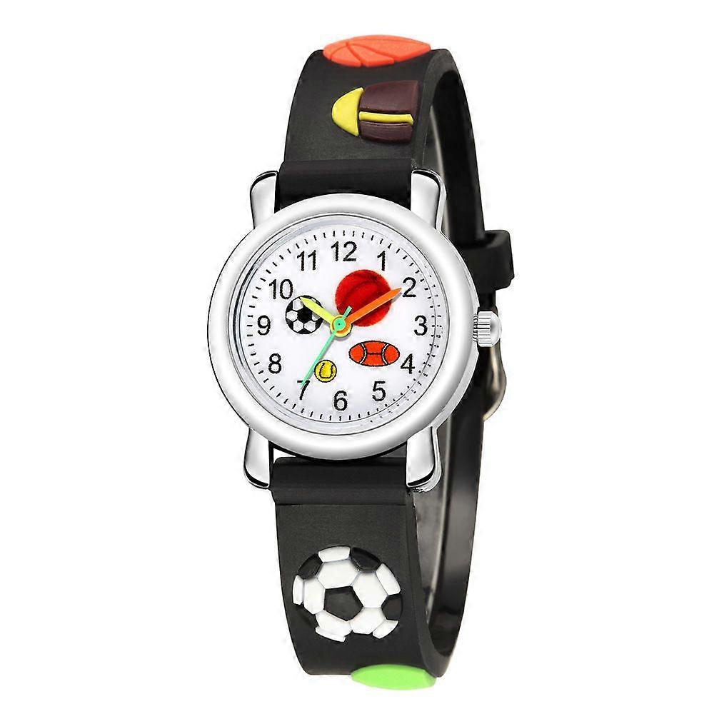Kids Watch(Black, Football),Waterproof Children's Wristwatch Quartz Movement,3D Cartoon Design,Digital Kids Watch for 3 Years Old to 11 Years Old Girl