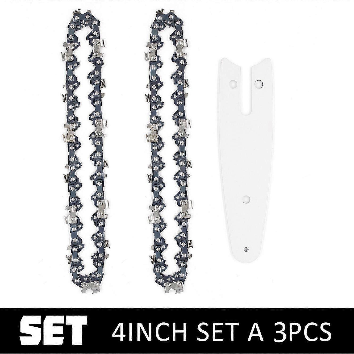 Chainsaw Chain 2pcs Carbide Chainsaw Chain (4 inch+bar)