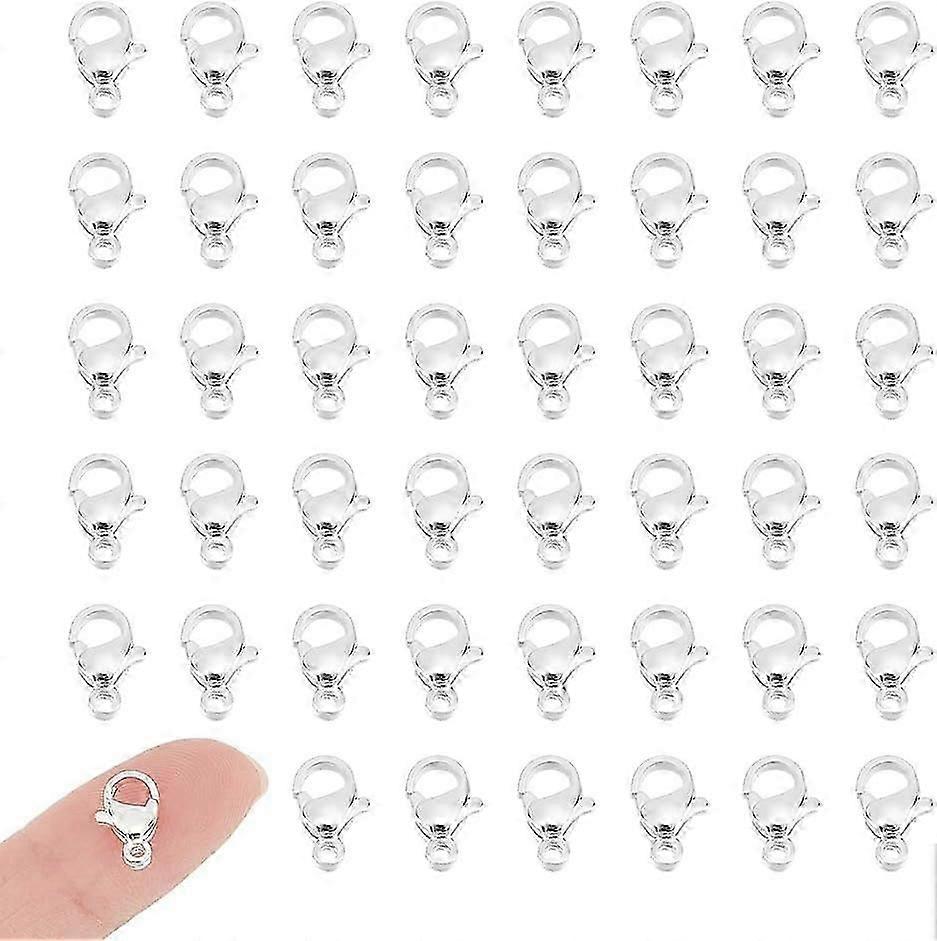 50 قطعة من الفولاذ المقاوم للصدأ جراد البحر مخلب المشبك الفضة قلادة مشابك السحابة هوك نهاية سلسلة المشابك المجوهرات المشابك والإغلاق نتائج المجوهرات موصل