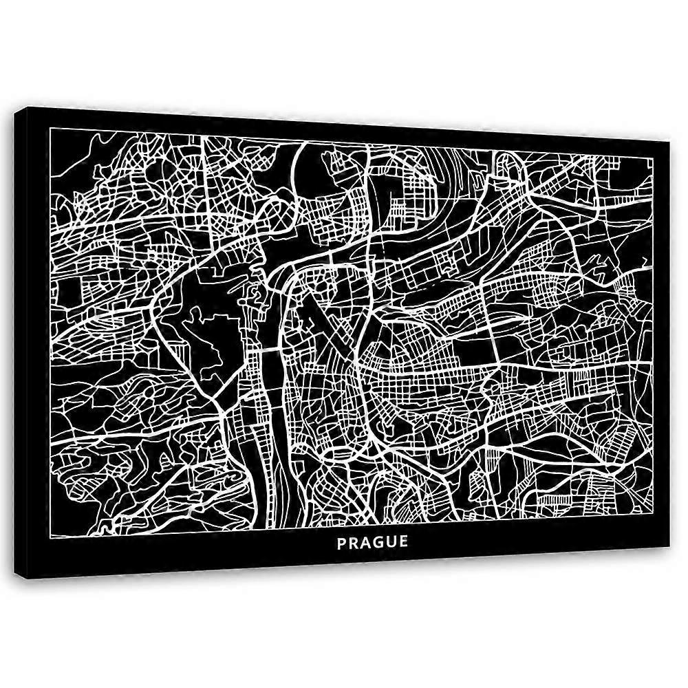 Fotobehang, Praag - stadsplan - 120x80
