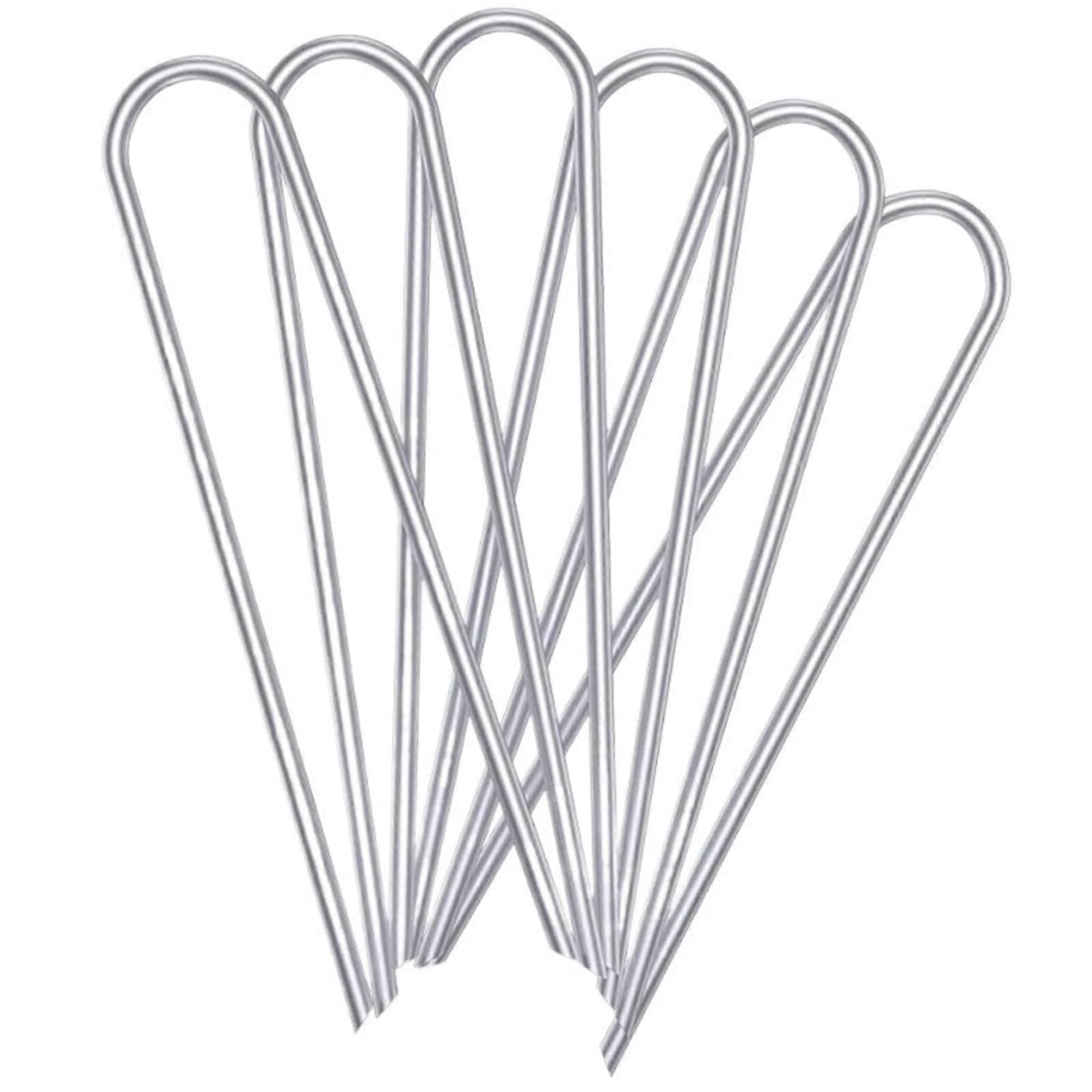 U-Shaped Fencing Staples 24-Pack Heavy-Duty Trampoline Anchor Stakes For Trampoline Fencing