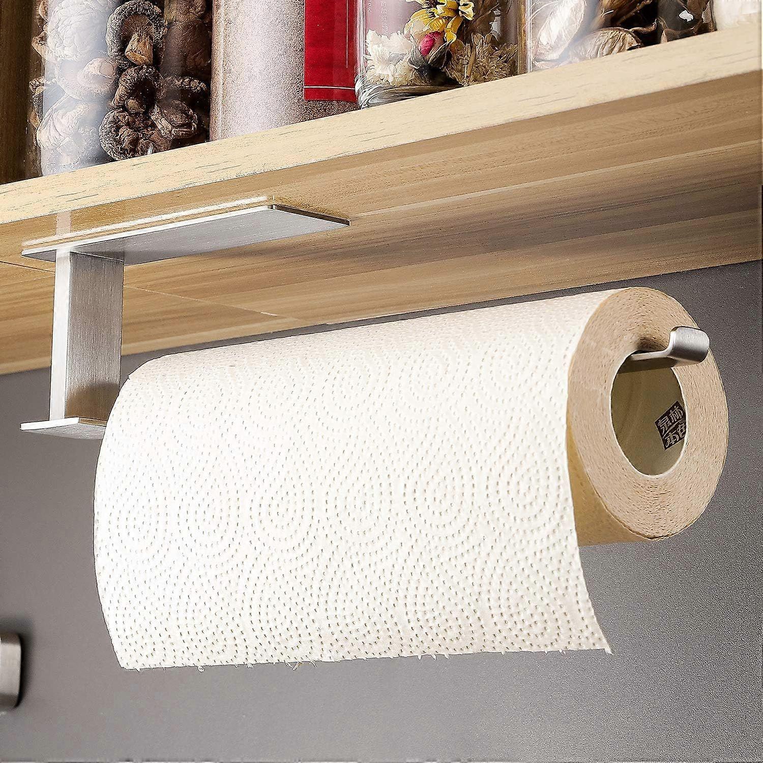 Stainless Steel Kitchen Roll Holder, No Drilling