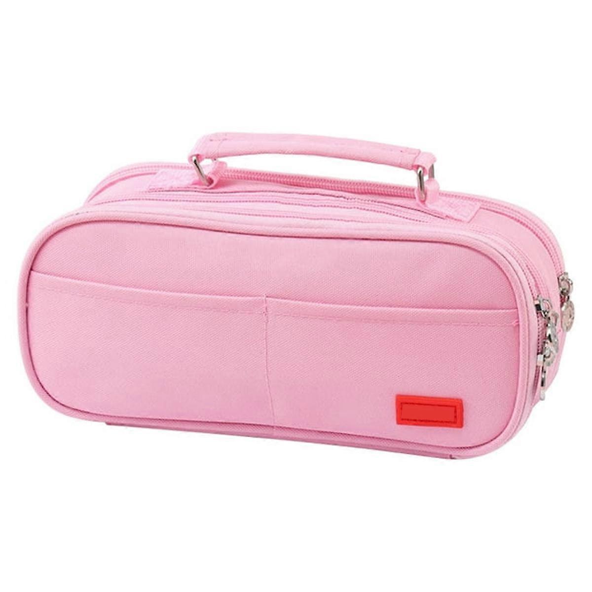 SuoKom Pencil Case Transparent DIY Stickers, Multi-layer, Large Capacity Stationery, Pencil Case, Triple Zipper