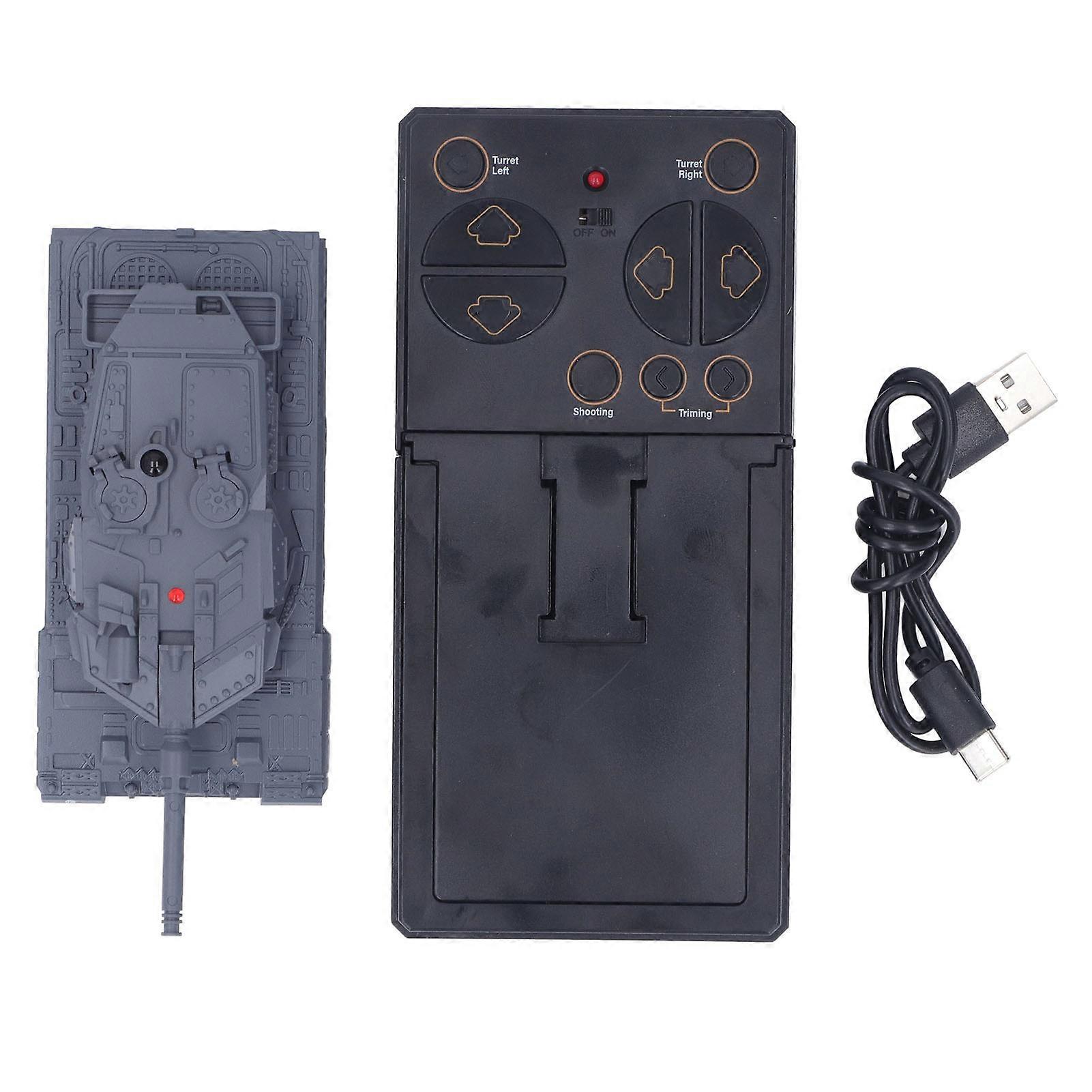 Tank télécommandé 2,4 GHz, jouet électrique de simulation, rotation à 360 degrés, rechargeable par USB, avec boîte de présentation transparente