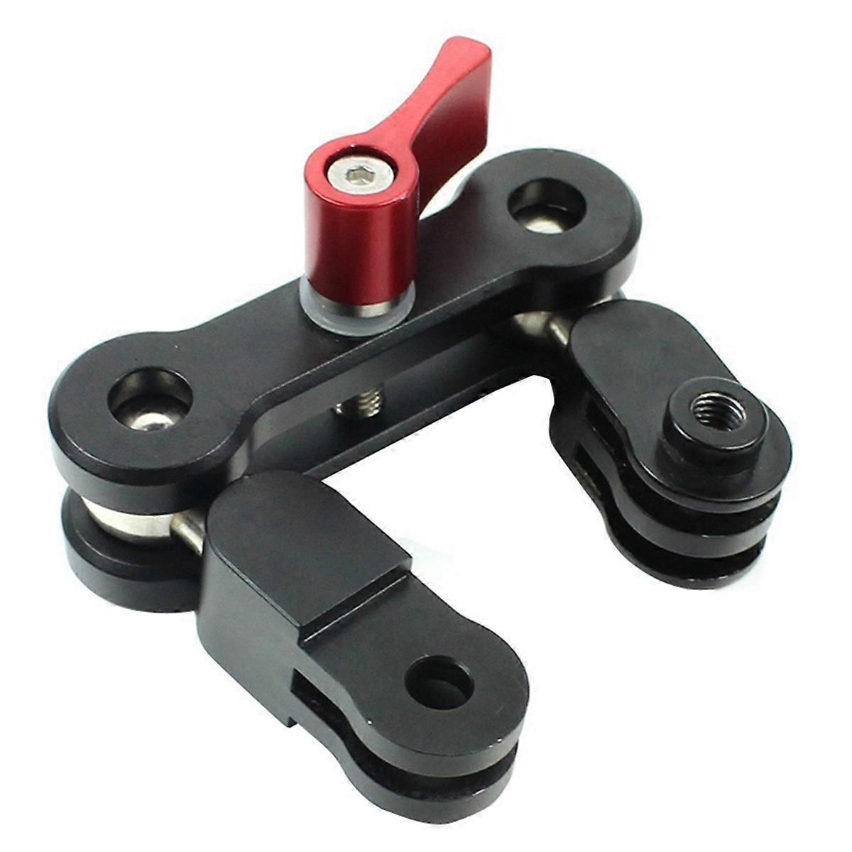 Aluminum Alloy Magic Arm Mount Adapter Dual Head Pivot Activity Connector 360 Rotation for Action C