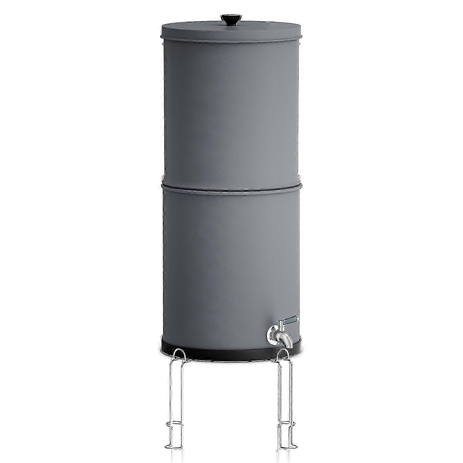 (Water Filter With Stand Grey) Gravity Water Filter System Water Filtration Bucket For Home Outdoor Camping Hiking Emergency Preparedness