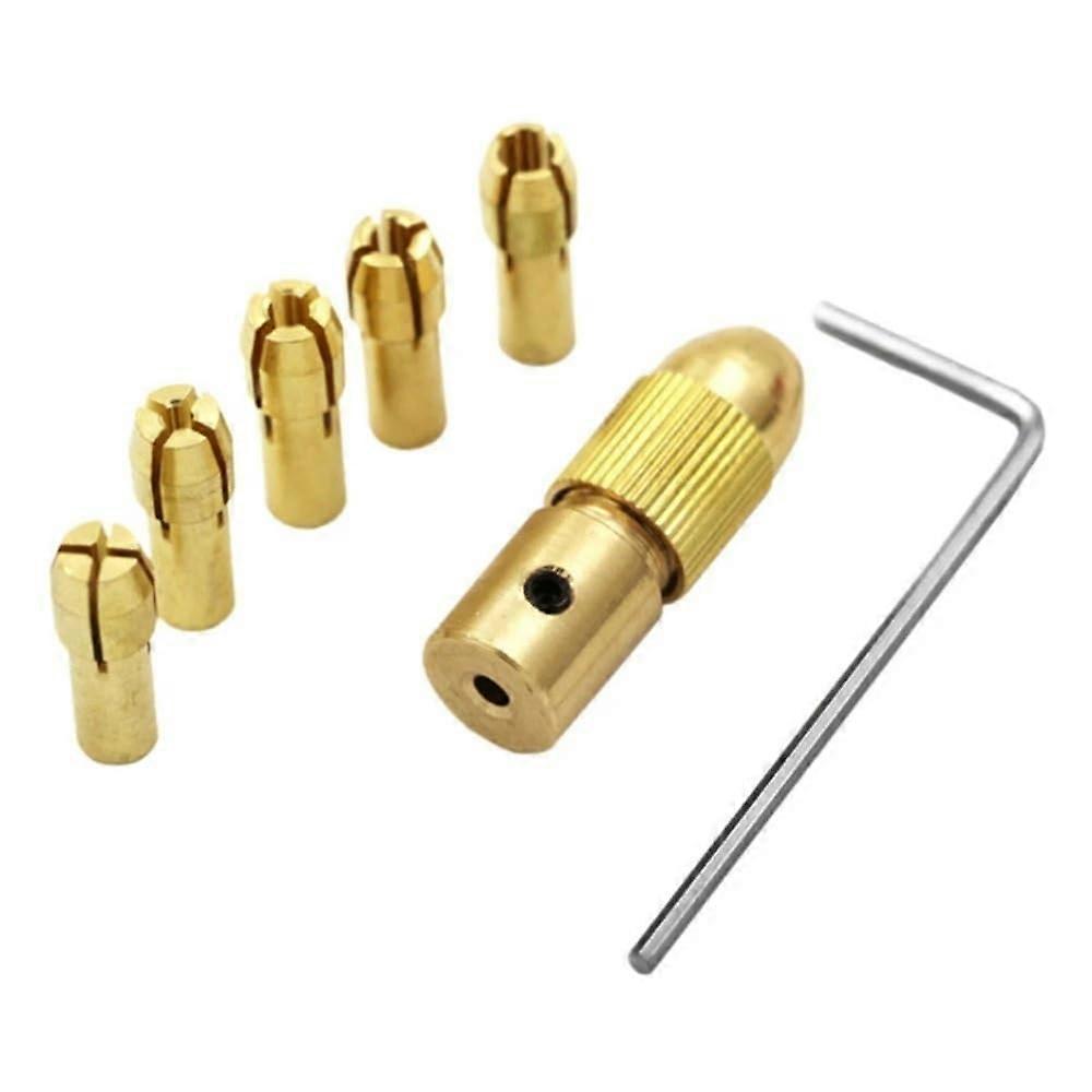 Copper Cap Drill Folder for Rotary Power Tools, 0.53mm Mini Drilling Tool, Chuck Adapter Collet with Wrench(4.05mm)