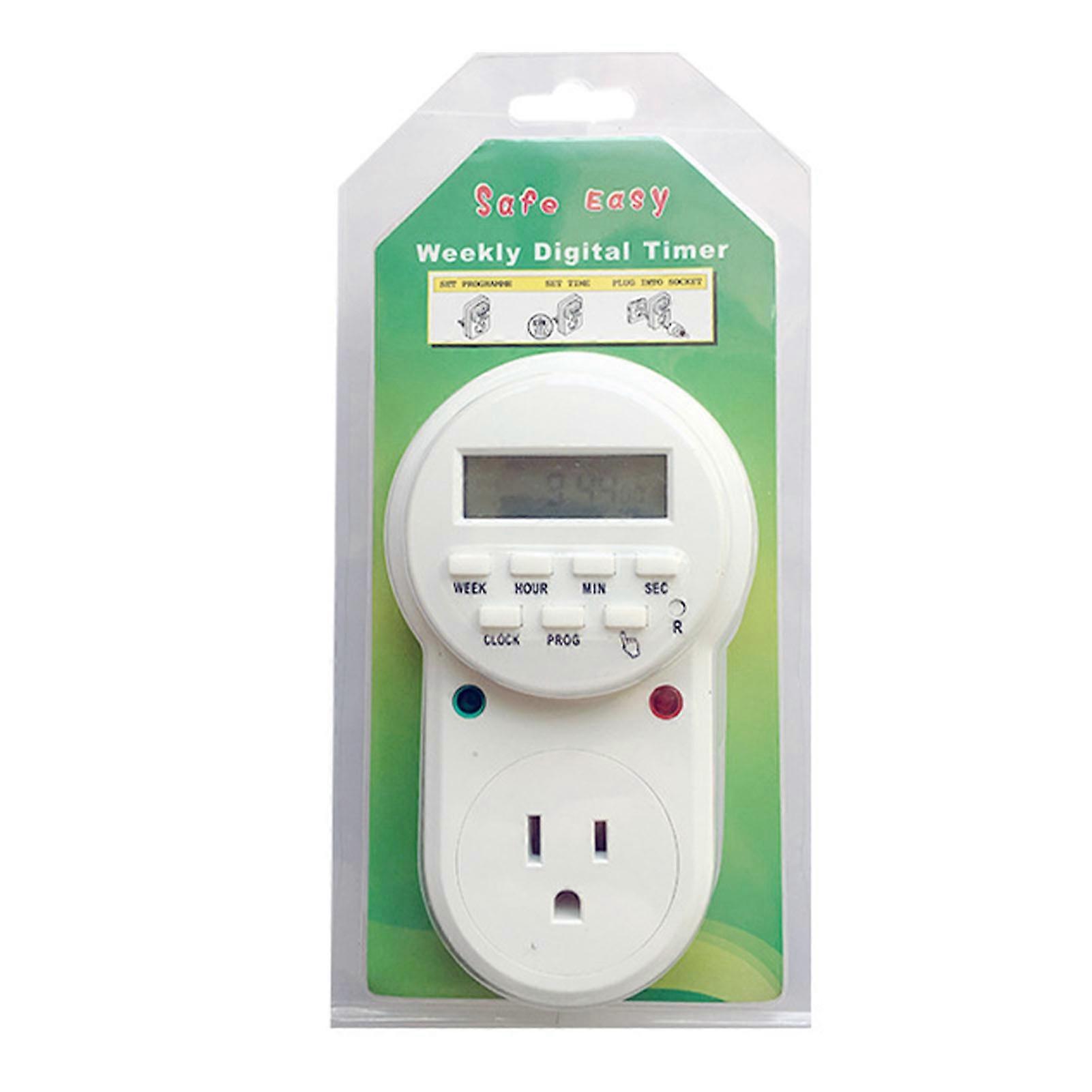 Electronic Timer Socket 7 Days Cyclic Timing Socket UV Rays Lights Automatic Power Off Timer