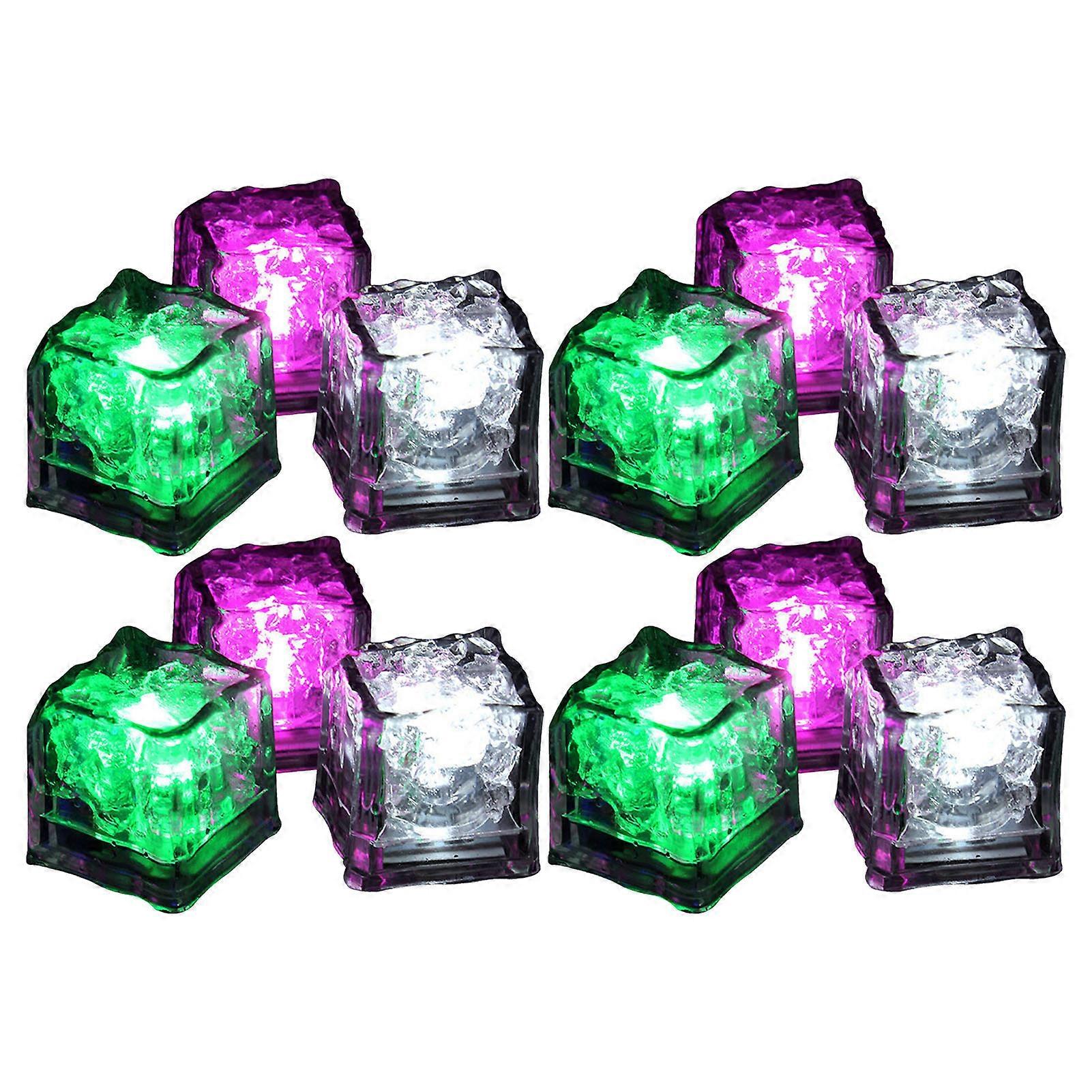 12pcs LED Liquid Induction Romantic Style Waterproof Plastics Electronic Components Glowing Flashing Ice Cubes