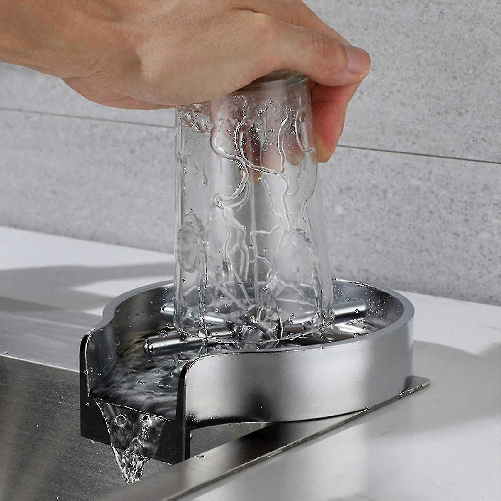 מנקה כוסות זכוכית אוטומטי לכיור מטבח בר, שטיפה של קנקן קפה בירה עם צינור, אביזר תרסיס למדיח כלים