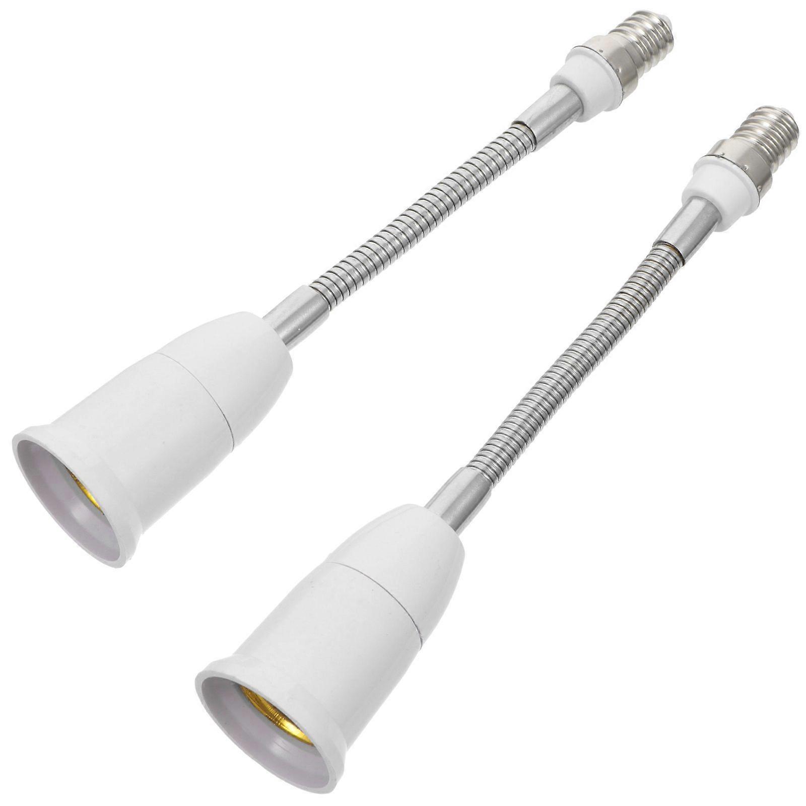 2 Pcs Light Bulb Lamp Holder Bendable Extension Socket Extender Adaptor 19.5cm
