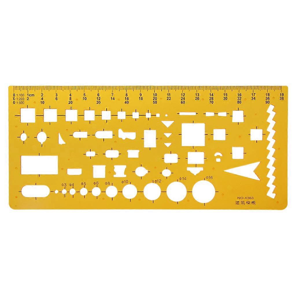 Architecture Building Drawing Template Ruler Stencil Measuring Tool New  Burgundy